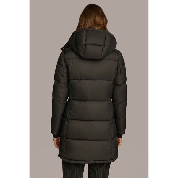 Donna Karan New York Black Long Puffer Coat Sorona Insulated Size S - Picture 6 of 10